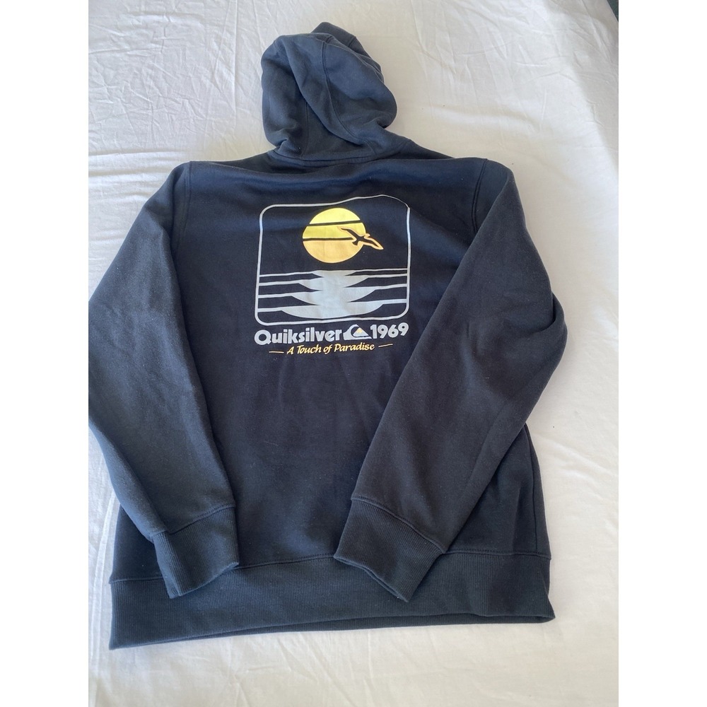 Quiksilver Mens Black Pullover Hoodie Surf Logo QSM34HD090 Small - Picture 2 of 4